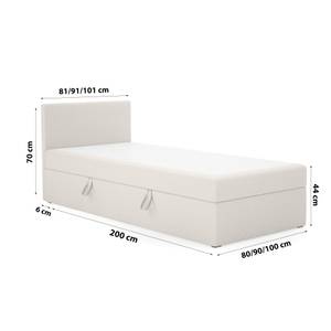 Einzelbett Torria Mini Basic Beige - Breite: 100 cm - Bettkasten links