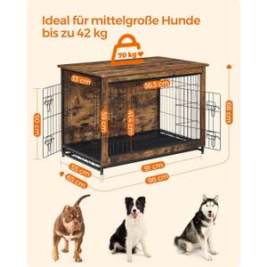 Hundekäfig Johannesburg Braun - Holzwerkstoff - 65 x 68 x 98 cm