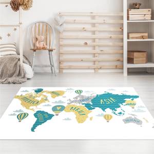 World Map with Hot-Air Balloon 300 x 200 cm