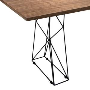 Table à manger rectangle et acier noir Marron - Bois manufacturé - 200 x 76 x 95 cm