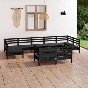 Garten-Lounge-Set Schwarz - Massivholz - Holzart/Dekor - 64 x 29 x 64 cm