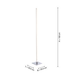 LED Stehleuchte Stehlampe Bella Silber - Metall - 21 x 150 x 21 cm