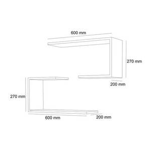 Lot de 2 étagères murales Årslev Imitation noyer