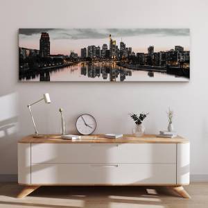 Image Panorama New York Grattes Ciels 3D Beige - Noir - Gris - Blanc - Textile - 145 x 45 x 45 cm