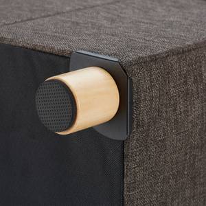 Sitzhocker mit Stauraum Braun - Holzwerkstoff - Kunststoff - Textil - 38 x 40 x 38 cm
