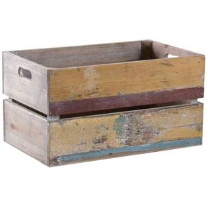 Mehrfarbige Kiste aus Recyclingholz Massivholz - 38 x 20 x 23 cm