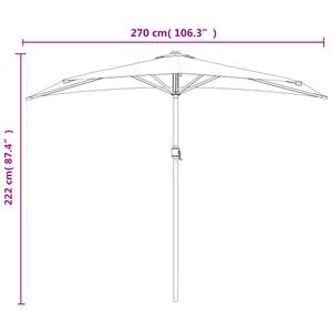 Parasol de balcon 3005106 Brun rouge - 144 x 222 x 270 cm