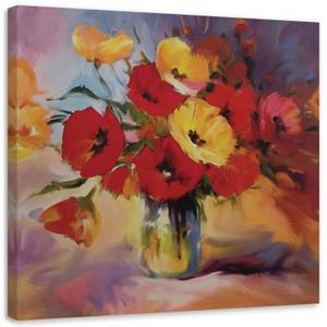 Leinwandbild Stillleben Mohn Blumen 40 x 40 cm