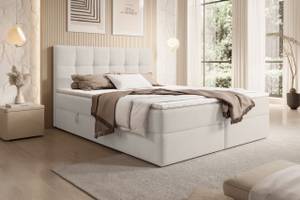 Boxspringbett Cognet Royal Cremeweiß - Breite: 144 cm