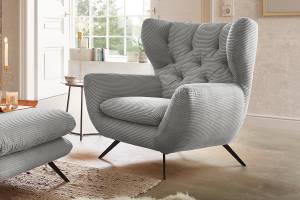 Fauteuil CHARME Cord Gris lumineux