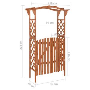 Pergola Marron - Bois massif - Bois/Imitation - 40 x 204 x 116 cm