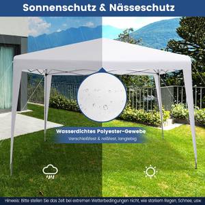 Faltpavillon NP10894 Weiß - Metall - Kunststoff - 295 x 255 x 295 cm