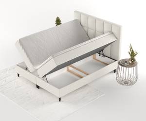 Premium Boxspringbett Anabelle Creme - Breite: 160 cm