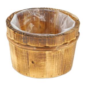 Holz Blumentopf im 6er Set Braun - Holzwerkstoff - Kunststoff - 16 x 10 x 16 cm