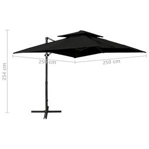 Parasol en porte-à-faux 3006336 Noir - Métal - Textile - 250 x 254 x 250 cm