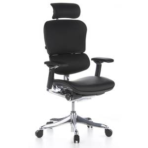 High End Bürostuhl ERGOHUMAN PLUS Schwarz - Echtleder - 61 x 119 x 48 cm