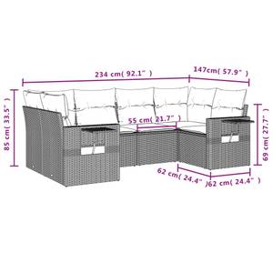 Gartensitzgruppe K6188(6-tlg) Braun - Massivholz - 69 x 62 x 55 cm