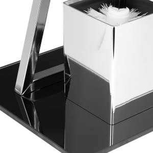 Ensemble WC porte-brosse porte papier Gris - Argenté - Verre - Métal - Matière plastique - 25 x 77 x 25 cm