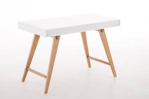 Schreibtisch Porto Weiß - Holzwerkstoff - 110 x 75 x 60 cm