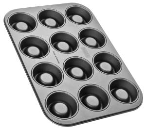 Zenker Cup-Cake-Backblech 12er Schwarz Schwarz - Metall - 27 x 42 x 3 cm