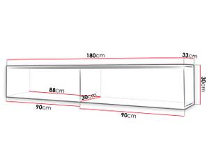 TV-Lowboard D180 Hochglanz Schiefergrau