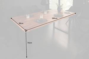 Esstisch IRON CRAFT Braun - Massivholz - Holzart/Dekor - 180 x 76 x 90 cm