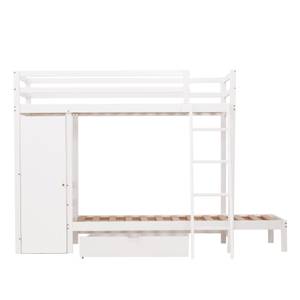 Etagenbett GownZoom Ⅰ Weiß - Holzwerkstoff - Massivholz - Holzart/Dekor - 151 x 162 x 252 cm