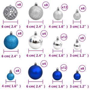 Weihnachtskugel (100er Set) 295555 Blau - Silber