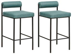 Tabouret de bar AMAYA Noir - Vert - Bleu pétrole