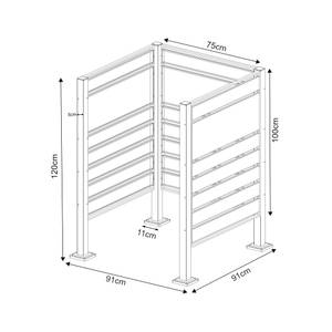 Mülltonnenverkleidung Uusikaupunki Anthrazit - Silber - 91 x 91 cm