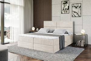 Boxspringbett GRATUN Ecru - Breite: 200 cm - H3