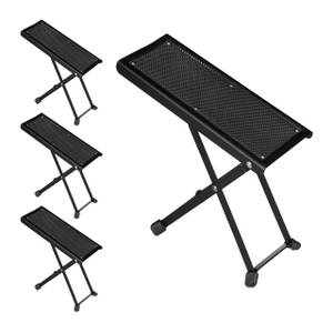 Tabouret guitare en lot de 4 Noir - Métal - Matière plastique - 11 x 26 x 26 cm