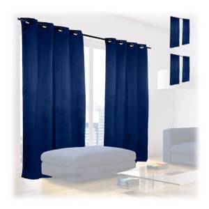 Rideaux occultants bleus en lot de 6 Bleu foncé