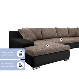 Ecksofa Boca U Form Braun - Breite: 350 cm