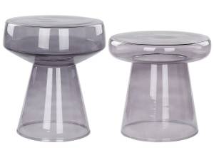 Table d'appoint LAGUNA Gris - Verre - 39 x 43 x 39 cm