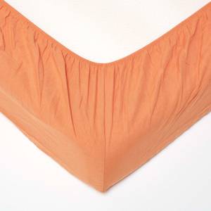 Leinen Spannbettlaken extra hoch Orange - 150 x 200 cm