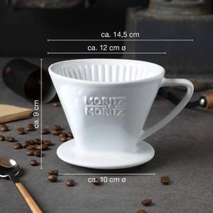 Porzellan Kaffeefilter für 2-3 Tassen Weiß - Ton - Porzellan - 12 x 9 x 15 cm