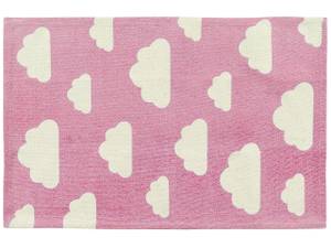 Tapis enfant GWALIJAR Rose foncé - Blanc