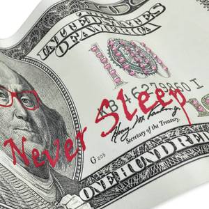 Metallskulptur Money Never Sleeps Grau - Metall - 27 x 15 x 3 cm