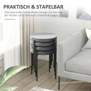 4 Polster-Hocker 835-378 Glas Grau