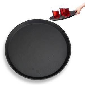 Gastro Tablett rund Schwarz - Kunststoff - 35 x 2 x 35 cm