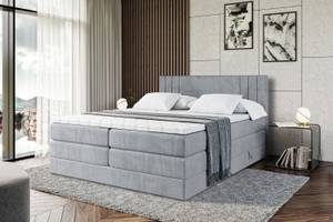 Boxspringbett IDRIKO KING Hellgrau - Breite: 140 cm