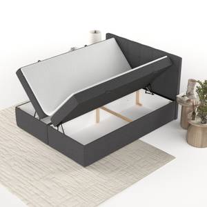 Boxspringbett Lean mit Bettkasten Anthrazit - Breite: 160 cm