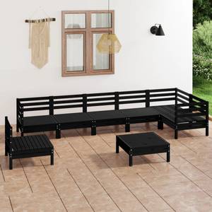 Garten-Lounge-Set Schwarz - Massivholz - Holzart/Dekor - 64 x 29 x 64 cm