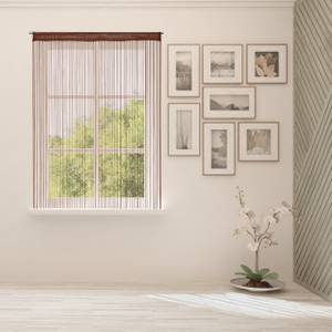 4x Rideau de fil marron Marron - Textile - 90 x 245 x 1 cm