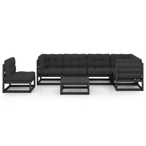 Garten-Lounge-Set (7-teilig) 3009790-2 Anthrazit - Schwarz