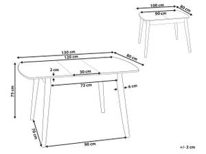 Table de salle à manger TOMS Marron - Bois manufacturé - 100 x 75 x 80 cm