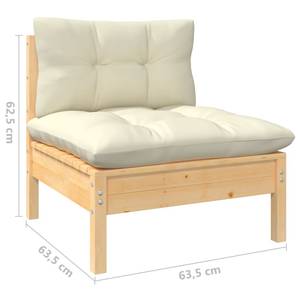 7-tlg. Garten-Lounge-Set mit Creme Creme