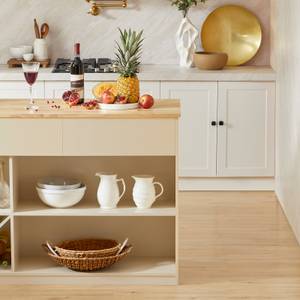 Kücheninsel KNL04-MI Beige - Holzwerkstoff - 120 x 90 x 60 cm