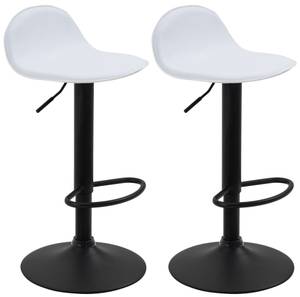 Tabouret de bar Lana V2 Lot de 2 Blanc - Noir